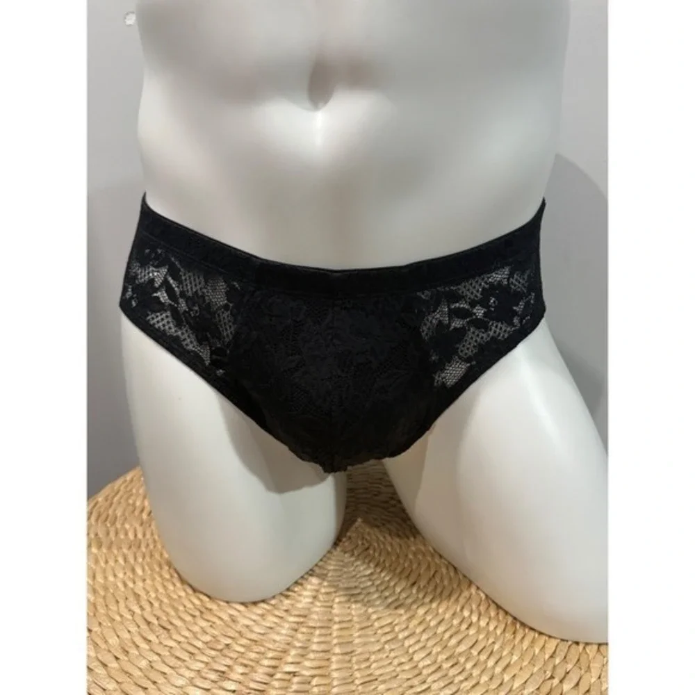 Cosabella Never Say Never Black Mid Rise Lace Brief Luxury Lingerie size L